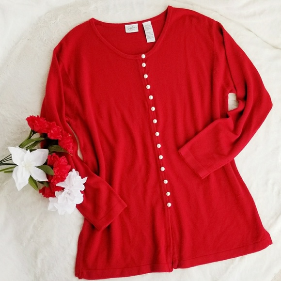 Jaclyn Smith Sweaters - Jaclyn Smith• Pearl Button Acrylic Long Sweater